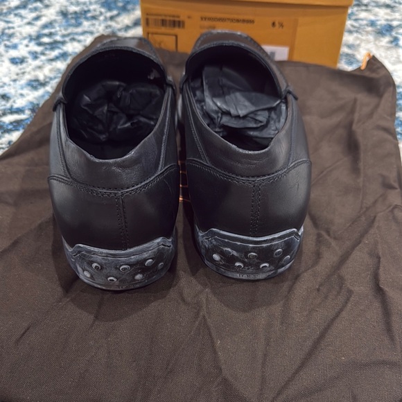 Black Leather Men's Loafers - Picture 3 of 5